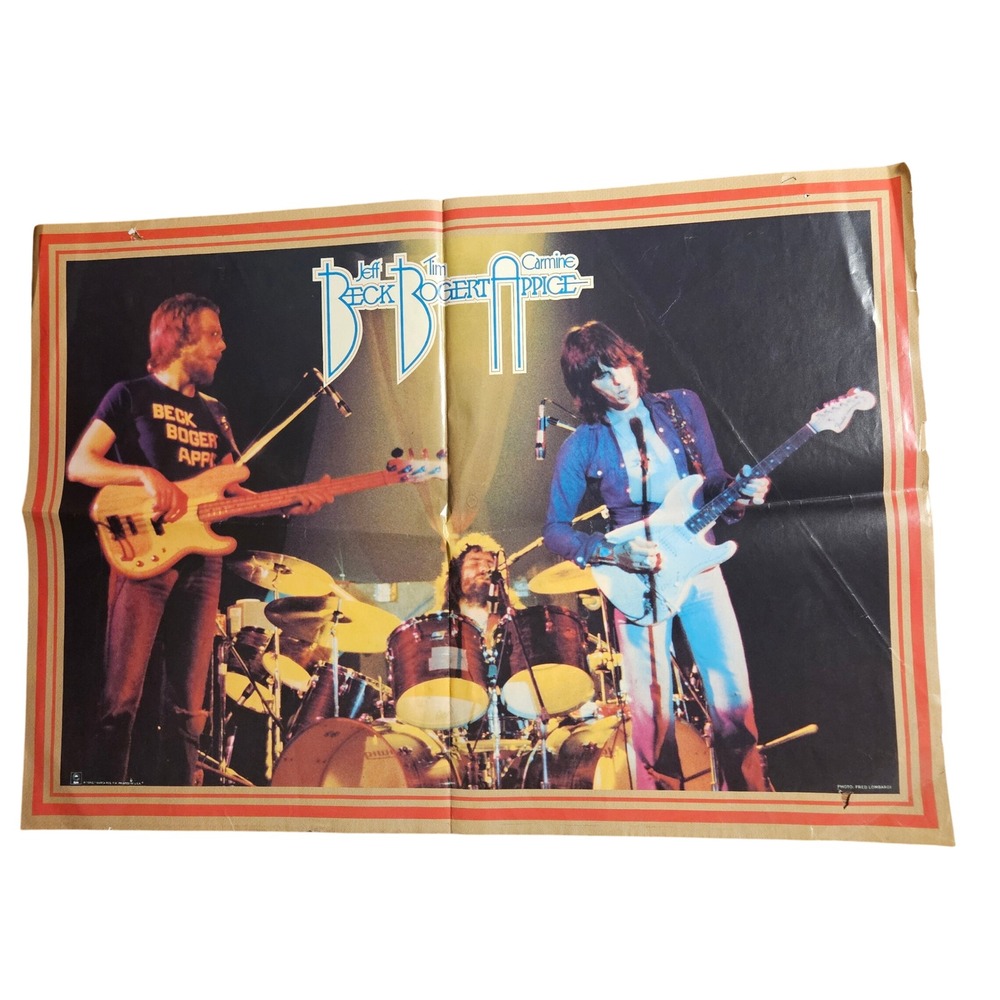 Beck, Bogert & Appice Live Vintage 1973 Promo Poster 22x31.5 Epic‎ Records Rock